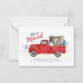 We hebben het Adres Red Truck Moving Announcement  Notitiekaartje (Voorkant)