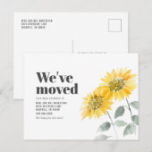 We hebben het adres Sunflower Moving verplaatst Aankondigingskaart (Voorkant / Achterkant)