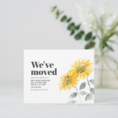 We hebben het adres Sunflower Moving verplaatst Aankondigingskaart (Staand voorkant)