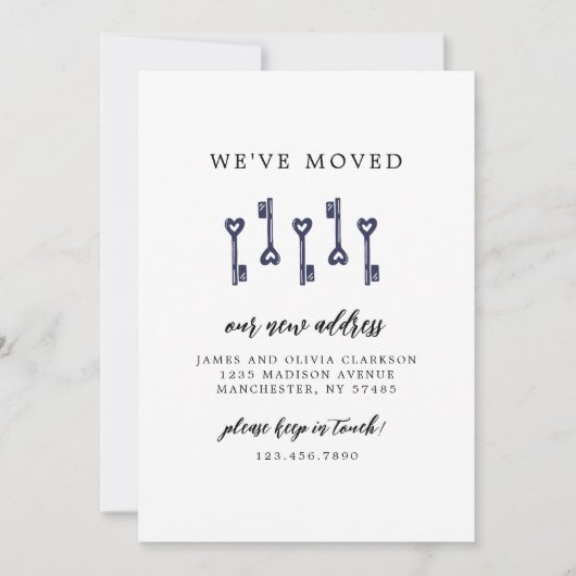 We hebben het adres van de familie gewijzigd aankondiging (Voorkant)