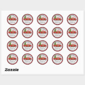 We hebben het adres van de Rode Kerst Bewegend. Ronde Sticker (Vel)