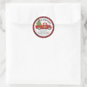 We hebben het adres van de Rode Kerst Bewegend. Ronde Sticker (Tas)