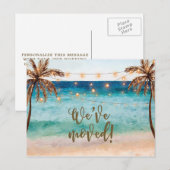 We hebben het adres van de strandscène veranderd uitnodiging briefkaart (Voorkant / Achterkant)