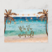 We hebben het adres van de strandscène veranderd uitnodiging briefkaart (Voorkant)