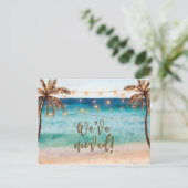 We hebben het adres van de strandscène veranderd uitnodiging briefkaart (Staand voorkant)