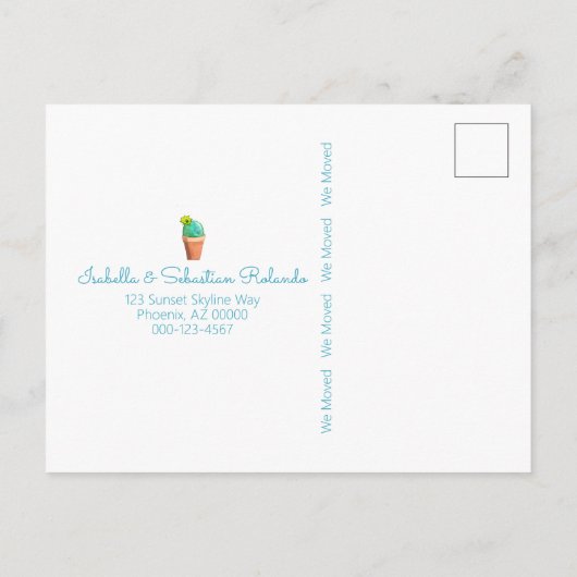 We hebben het adres veranderd in het zuidwesten va aankondigingskaart (Achterkant)