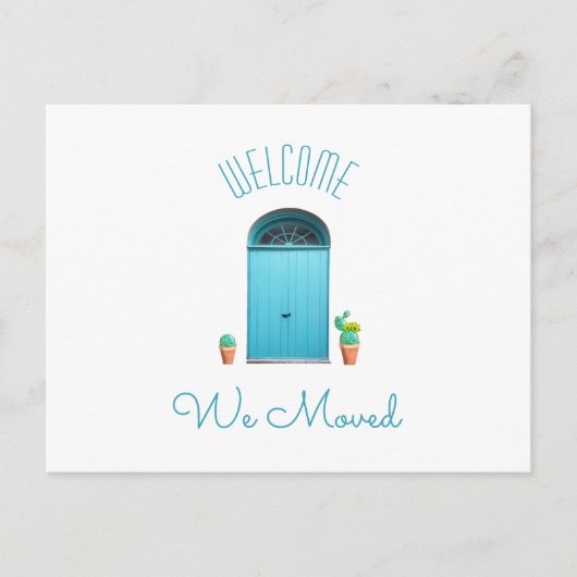 We hebben het adres veranderd in het zuidwesten va aankondigingskaart (Voorkant)