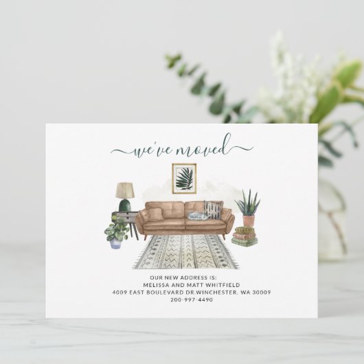 We hebben het adres verplaatst aankondiging (Staand voorkant)