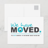 We hebben het Blue Moving Announcement Briefkaart (Voorkant / Achterkant)