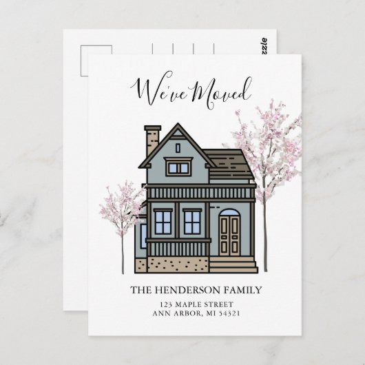 We hebben het Briefkaart 'New Home Moving Announce (Voorkant / Achterkant)