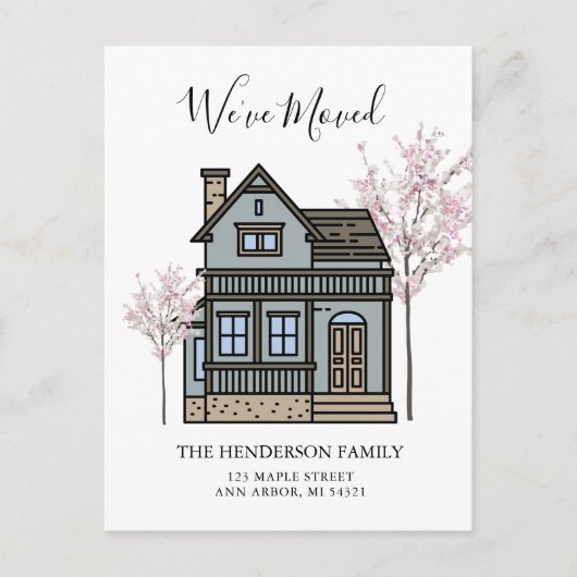 We hebben het Briefkaart 'New Home Moving Announce (Voorkant)