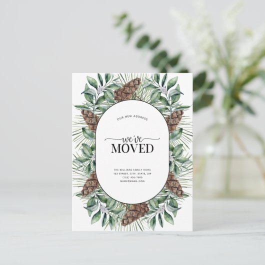 We hebben het Briefkaart van de Winterfir Cone Aan (Staand voorkant)