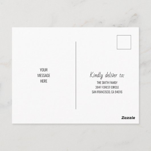 We hebben het Briefkaart 'Verschuivende aankondigi (Achterkant)