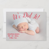 We hebben het foto gemaakt met een rode, geslachts aankondiging (Voorkant)