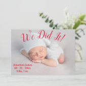 We hebben het foto gemaakt met een rode, geslachts aankondiging (Staand voorkant)