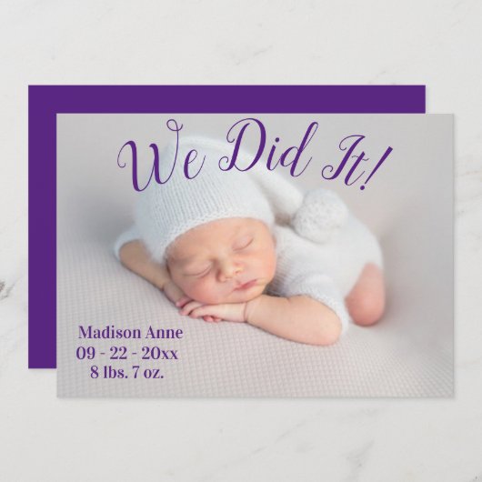 We hebben het foto gemaakt met het script Gender N Aankondiging (Voorkant / Achterkant)