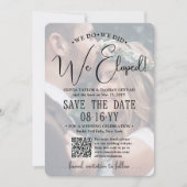 We hebben het gedaan. QR Code Weddenschappen Save The Date (Voorkant)