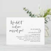 We hebben het gedaan, we misten je, Bruiloft Vluch Kaart (Staand voorkant)