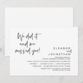 We hebben het gedaan, we misten je, Bruiloft Vluch Kaart (Voorkant / Achterkant)