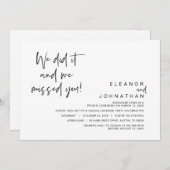 We hebben het gedaan, we misten je, Trouwfeest Kaart (Voorkant / Achterkant)