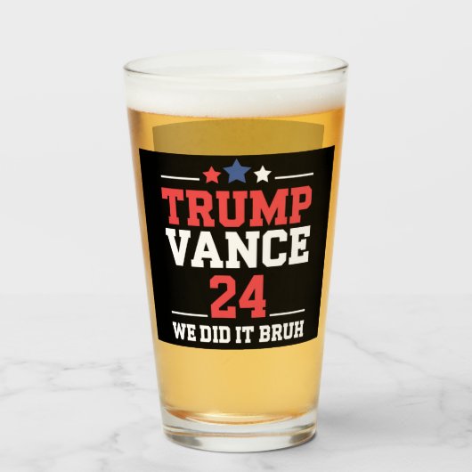 We Hebben Het Gemaakt Broer We Won Trump Vance 47s Glas (Voorkant gevuld)