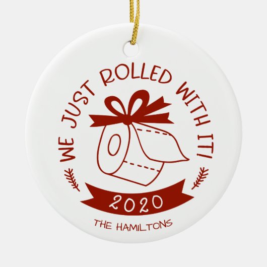 We hebben het gewoon leuk gevonden Grappige Covid Keramisch Ornament (Voorkant)