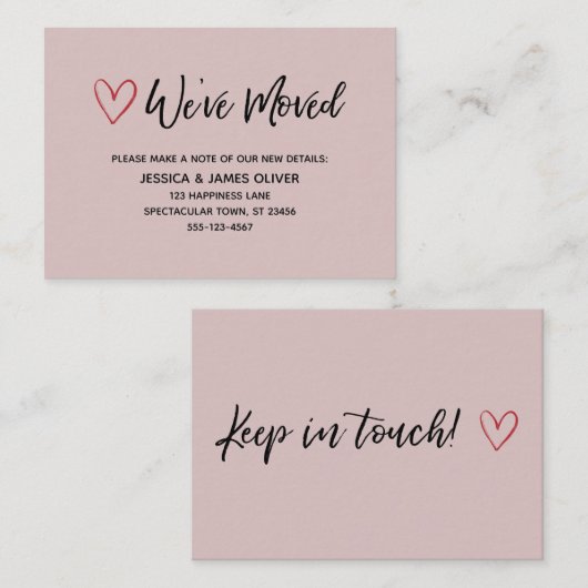 We hebben het handschrift Red Hearts Dusty Roos ve Visitekaartje (Voorkant / Achterkant)