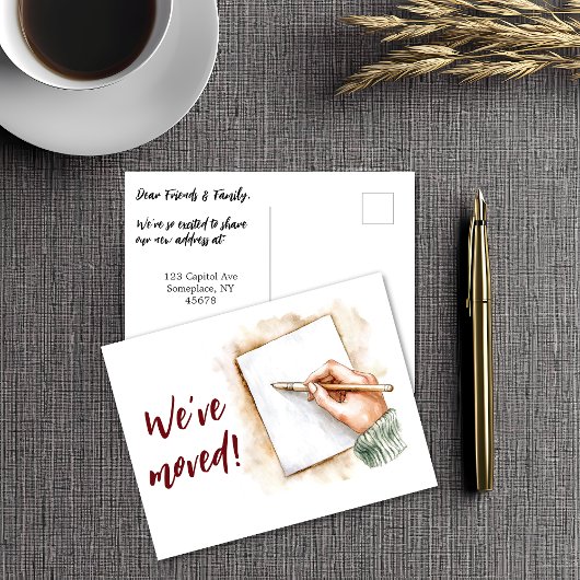 We hebben het handschrift verplaatst briefkaart