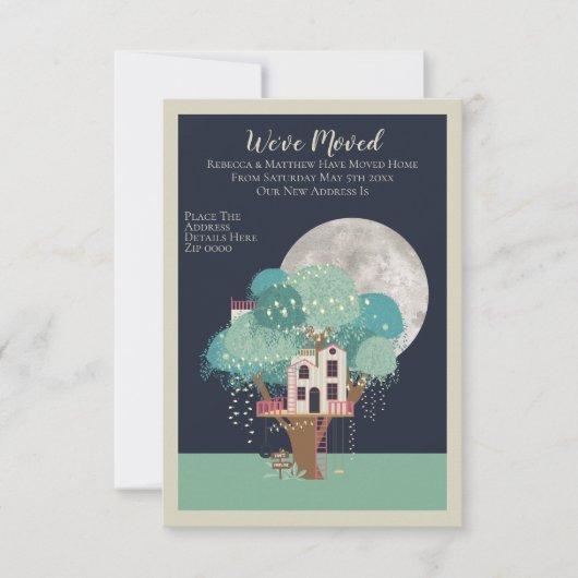 We hebben het huis en de maan verplaatst aankondiging (Voorkant)