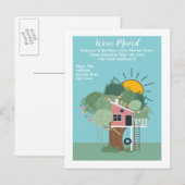 We hebben het huis van de boom en de zon verplaats aankondigingskaart (Voorkant / Achterkant)