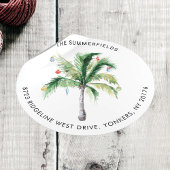We hebben het kerstadres van Palm Tree verplaatst Ronde Sticker
