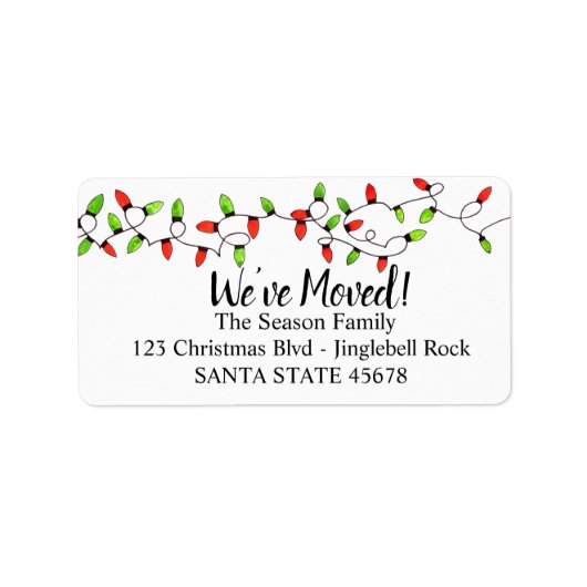 We hebben het kerstboomlampje-label verplaatst etiket (Voorkant)