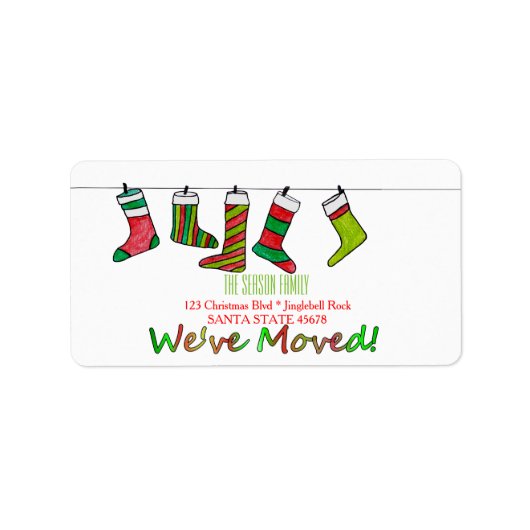 We hebben het kerstcadeaulabel met kerst verplaats etiket (Voorkant)