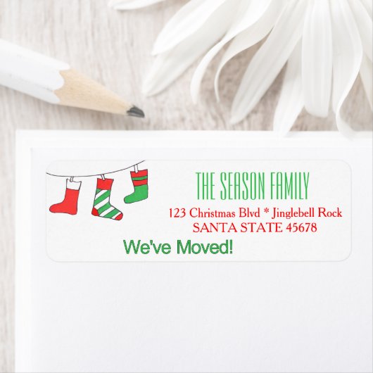 We hebben het kerstcadeaulabel met kerst verplaats etiket (Insitu)