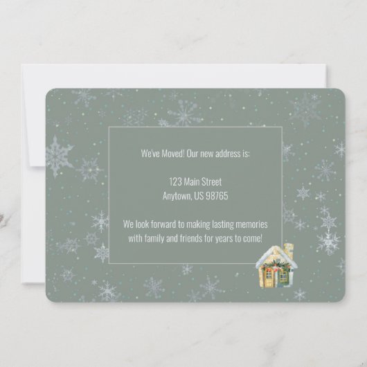 We hebben het kerstdorp verplaatst kaart (Achterkant)