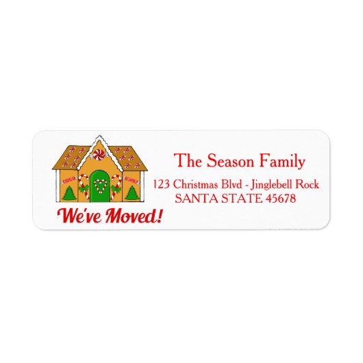We hebben het kerstlabel van Gingerbrood huis verp Etiket (Voorkant)