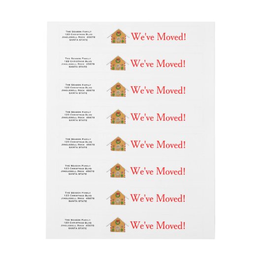 We hebben het kerstlabel van Gingerbrood huis verp Omwikkelbaar Adreslabel (Vel)