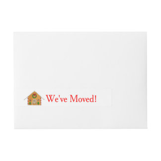 We hebben het kerstlabel van Gingerbrood huis verp Omwikkelbaar Adreslabel