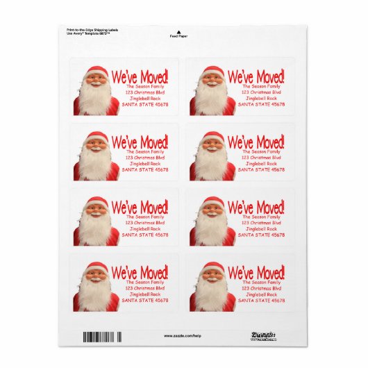 We hebben het kerstlabel verplaatst etiket (Full Sheet)