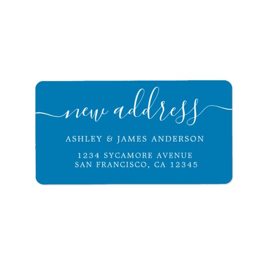 We hebben het label Bright Blue New Address verpla (Voorkant)