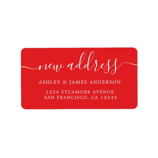 We hebben het label Red New Address verplaatst (Voorkant)