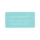 We hebben het label Turquoise New Address verplaat (Voorkant)