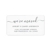 We hebben het label Zwart wit Nieuw adres verplaat (Voorkant)