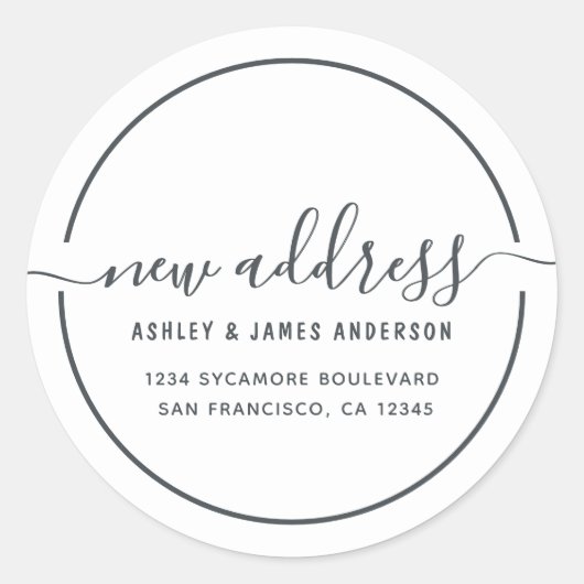 We hebben het label Zwart wit Nieuw adres verplaat (Voorkant)