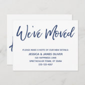 We hebben het moderne handschrift Navy op witte Ka Kaart (Voorkant / Achterkant)