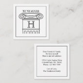 We hebben het moderne Ionische Kolom van het Tusse Informatiekaartje (Voorkant / Achterkant)