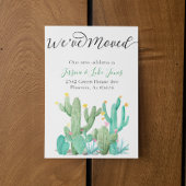 We hebben het New Address Announcement House Cactu Aankondigingskaart