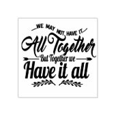 We hebben het niet allemaal bij elkaar. rubberstempel (Afrduk)