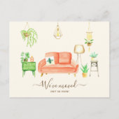 We hebben het nieuwe adres Cute Boho Interior Home Feestdagenkaart (Voorkant)