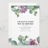 We hebben het nieuwe adres Eucalyptus Greenery Mov Aankondiging (Voorkant / Achterkant)